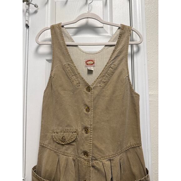Vintage 80s Banana Republic Cotton Expedition Jumper Utility Dress Size Small - Picture 4 of 7